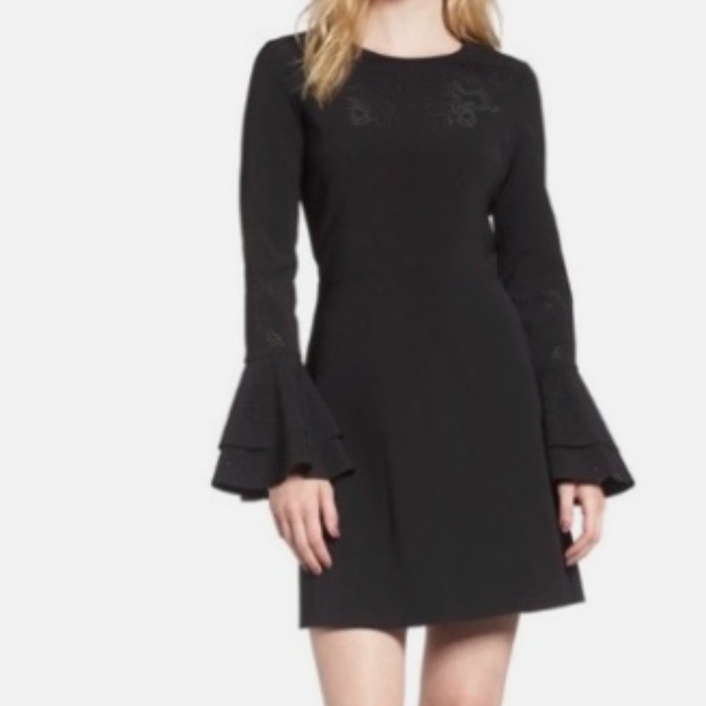 Parker Orlando Laser Cut Bell Sleeve Dress Sz 2 NWT
